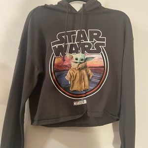 Baby yoda hooded crop top